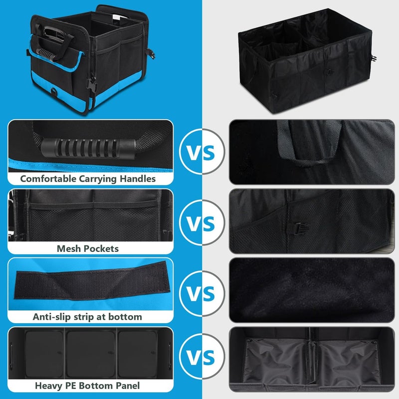 AOPHY Trunk Organizer for Car, Car Storage Organizer with 2 adjustable straps, 95L Large Capacity Cargo Organizer for Suv, Truck, Sedan, Waterproof Portable Car Organizers for Women Men（Blue） - Image 4